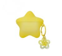 for AirPods 4th Generation Case, Case Compatible with AirPods 4 2024, Kawaii Cute Star Shape Luminous Earbuds Cover, Gifts with Keychain for Women Girls, Anti-Scratch Drop Protection Yellow