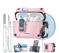 for AirPods Case, Includes Cleaning Kit and Keychain (Pink, AirPods Pro 3rd)