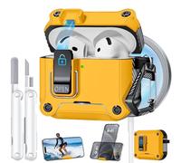 for AirPods Case, Includes Cleaning Kit and Keychain (Yellow, AirPods 4th)