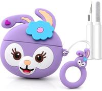 for AirPods Pro 2 Case Cute Kawaii Cartoon Cover with Cleaner Kit, Bunny | Silicone Protective Cover for Apple AirPods Pro 2nd/1st Generation ( 2022/2019) Case with Keychain for Women Men,Shockproof
