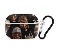 for AirPods Pro 2 Case Supports Wireless Charging African Ritual Ethnic Tribal AirPods Pro Case Cover with Durable Carabiner for Men/Women