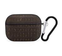 for AirPods Pro 2 Case Supports Wireless Charging Ancient Egyptian Hieroglyph AirPods Pro Case Cover with Durable Carabiner for Men/Women