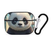 for AirPods Pro 2 Case Supports Wireless Charging Anime Panda Face AirPods Pro Case Cover with Durable Carabiner for Men/Women