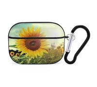 for AirPods Pro 2 Case Supports Wireless Charging Beautiful Sunflower AirPods Pro Case Cover with Durable Carabiner for Men/Women