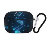 for AirPods Pro 2 Case Supports Wireless Charging Blue DNA Structure AirPods Pro Case Cover with Durable Carabiner for Men/Women