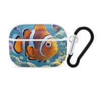 for AirPods Pro 2 Case Supports Wireless Charging Cartoon Clown Fish AirPods Pro Case Cover with Durable Carabiner for Men/Women