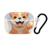 for AirPods Pro 2 Case Supports Wireless Charging Cartoon Shiba Inu Dog AirPods Pro Case Cover with Durable Carabiner for Men/Women
