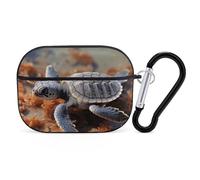 for AirPods Pro 2 Case Supports Wireless Charging Cut Sea Turtle AirPods Pro Case Cover with Durable Carabiner for Men/Women