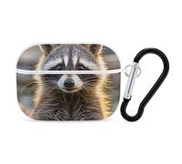for AirPods Pro 2 Case Supports Wireless Charging Cute Raccoon AirPods Pro Case Cover with Durable Carabiner for Men/Women