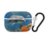 for AirPods Pro 2 Case Supports Wireless Charging Dolphins Blue AirPods Pro Case Cover with Durable Carabiner for Men/Women
