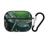 for AirPods Pro 2 Case Supports Wireless Charging Dragonfly Green AirPods Pro Case Cover with Durable Carabiner for Men/Women