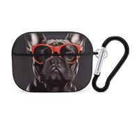 for AirPods Pro 2 Case Supports Wireless Charging French Bulldog AirPods Pro Case Cover with Durable Carabiner for Men/Women