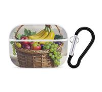 for AirPods Pro 2 Case Supports Wireless Charging Fresh Fruits in The Basket AirPods Pro Case Cover with Durable Carabiner for Men/Women
