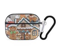 for AirPods Pro 2 Case Supports Wireless Charging Gingerbread Small Home AirPods Pro Case Cover with Durable Carabiner for Men/Women