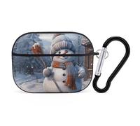 for AirPods Pro 2 Case Supports Wireless Charging Hardworking Snowman AirPods Pro Case Cover with Durable Carabiner for Men/Women