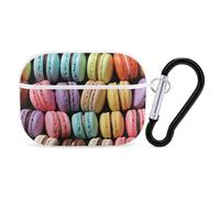 for AirPods Pro 2 Case Supports Wireless Charging Macaron Biscuit Flavored Pastries AirPods Pro Case Cover with Durable Carabiner for Men/Women