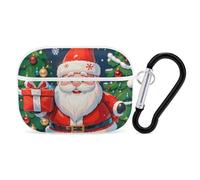 for AirPods Pro 2 Case Supports Wireless Charging Merry Christmas Santa Claus AirPods Pro Case Cover with Durable Carabiner for Men/Women