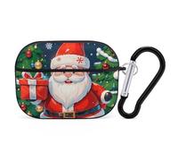 for AirPods Pro 2 Case Supports Wireless Charging Merry Christmas Santa Claus AirPods Pro Case Cover with Durable Carabiner for Men/Women