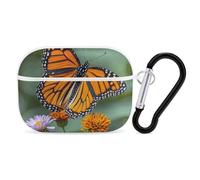 for AirPods Pro 2 Case Supports Wireless Charging Monarch Butterflies AirPods Pro Case Cover with Durable Carabiner for Men/Women