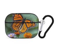 for AirPods Pro 2 Case Supports Wireless Charging Monarch Butterflies AirPods Pro Case Cover with Durable Carabiner for Men/Women