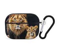 for AirPods Pro 2 Case Supports Wireless Charging Mother Lion and Young Lion AirPods Pro Case Cover with Durable Carabiner for Men/Women