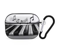 for AirPods Pro 2 Case Supports Wireless Charging Piano Music Symbol AirPods Pro Case Cover with Durable Carabiner for Men/Women