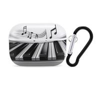 for AirPods Pro 2 Case Supports Wireless Charging Piano Music Symbol AirPods Pro Case Cover with Durable Carabiner for Men/Women
