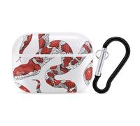 for AirPods Pro 2 Case Supports Wireless Charging Red and White Snake AirPods Pro Case Cover with Durable Carabiner for Men/Women