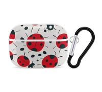 for AirPods Pro 2 Case Supports Wireless Charging Red Black Spotted Ladybug AirPods Pro Case Cover with Durable Carabiner for Men/Women