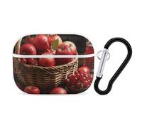 for AirPods Pro 2 Case Supports Wireless Charging Red Fruit in A Basket AirPods Pro Case Cover with Durable Carabiner for Men/Women