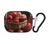 for AirPods Pro 2 Case Supports Wireless Charging Red Fruit in A Basket AirPods Pro Case Cover with Durable Carabiner for Men/Women