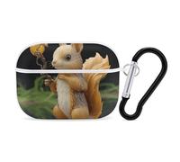 for AirPods Pro 2 Case Supports Wireless Charging Resin Squirrel AirPods Pro Case Cover with Durable Carabiner for Men/Women