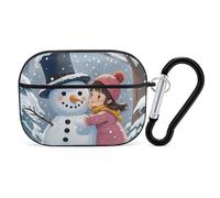 for AirPods Pro 2 Case Supports Wireless Charging Snowman Embraces AirPods Pro Case Cover with Durable Carabiner for Men/Women