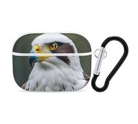 for AirPods Pro 2 Case Supports Wireless Charging Spear Falcon, White Eagle AirPods Pro Case Cover with Durable Carabiner for Men/Women
