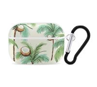 for AirPods Pro 2 Case Supports Wireless Charging Summer Coconut Tree AirPods Pro Case Cover with Durable Carabiner for Men/Women