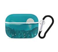 for AirPods Pro 2 Case Supports Wireless Charging Teal Blue AirPods Pro Case Cover with Durable Carabiner for Men/Women
