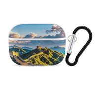 for AirPods Pro 2 Case Supports Wireless Charging The Great Wall of China AirPods Pro Case Cover with Durable Carabiner for Men/Women