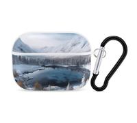 for AirPods Pro 2 Case Supports Wireless Charging Winter Mountains Snow Scene AirPods Pro Case Cover with Durable Carabiner for Men/Women