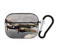 for AirPods Pro 2 Case Supports Wireless Charging World War 2 Aircraft Airplane AirPods Pro Case Cover with Durable Carabiner for Men/Women