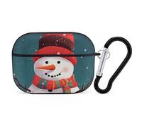 for AirPods Pro 2 Case Supports Wireless Charging Xmas Snowman AirPods Pro Case Cover with Durable Carabiner for Men/Women