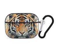 for AirPods Pro 2 Case Supports Wireless Charging Year of The Tiger Tiger Face AirPods Pro Case Cover with Durable Carabiner for Men/Women