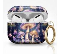 for AirPods Pro 3 Case (2025), Cute Cover Compatible with AirPod Pro 3rd Generation Shell with Rose Gold Keychain Earbuds Case for Women(Glowing Mushroom)