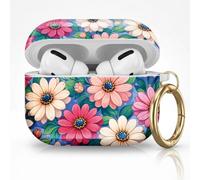 for AirPods Pro 3 Case (2025), Cute Cover Compatible with AirPod Pro 3rd Generation Shell with Rose Gold Keychain Earbuds Case for Women(Bold Daisies)