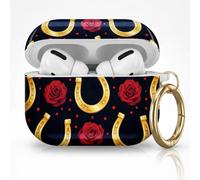 for AirPods Pro 3 Case (2025), Cute Cover Compatible with AirPod Pro 3rd Generation Shell with Rose Gold Keychain Earbuds Case for Women(Lucky Horseshoe)