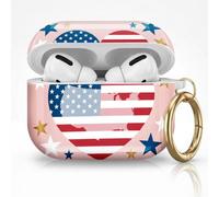 for AirPods Pro 3 Case (2025), Cute Cover Compatible with AirPod Pro 3rd Generation Shell with Rose Gold Keychain Earbuds Case for Women(USA Heart)