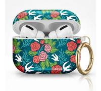 for AirPods Pro 3 Case (2025), Cute Cover Compatible with AirPod Pro 3rd Generation Shell with Rose Gold Keychain Earbuds Case for Women(Rose Swallows)