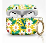for AirPods Pro 3 Case (2025), Cute Cover Compatible with AirPod Pro 3rd Generation Shell with Rose Gold Keychain Earbuds Case for Women(Sunny Daisy)