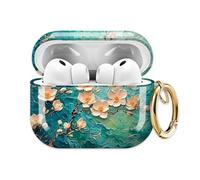 for AirPods Pro 3 Case (2025), Cute Cover Compatible with AirPod Pro 3rd Generation Shell with Rose Gold Keychain Earbuds Case for Women（Watercolor Flowers）