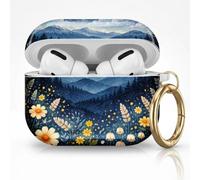 for AirPods Pro 3 Case (2025), Cute Cover Compatible with AirPod Pro 3rd Generation Shell with Rose Gold Keychain Earbuds Case for Women(Mountain Meadow)