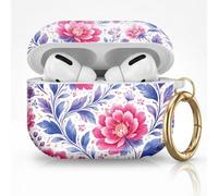 for AirPods Pro 3 Case (2025), Cute Cover Compatible with AirPod Pro 3rd Generation Shell with Rose Gold Keychain Earbuds Case for Women(Jewel Peony)
